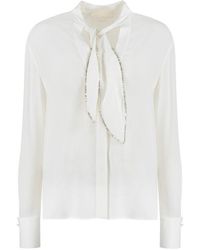 Genny - Scarf Detailed Long-sleeved Blouse - Lyst