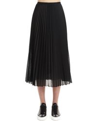 Moncler Pleated Mesh Midi Skirt - Black