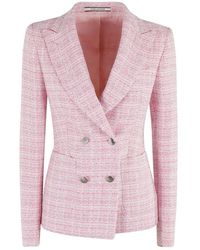 Tagliatore - Double-Breasted Blazer With Tailored Silhouette - Lyst