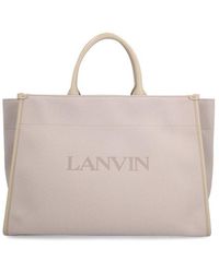 Lanvin - Pm Logo Detailed Tote Bag - Lyst