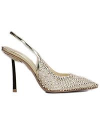Le Silla - Gilda Embellished Slingback Pumps - Lyst