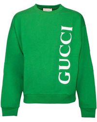 Gucci Logo Printed Crewneck Sweatshirt - Green
