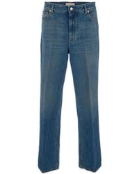 Valentino - Button Detailed Straight Leg Jeans - Lyst
