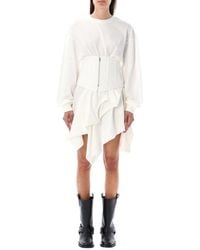 Acne Studios - Asymmetrical Sleeved Mini Dress - Lyst