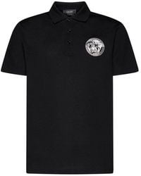 Versace - Taylor Fit Logo Embroidery Polo - Lyst