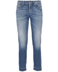 Dondup - Straight-leg Cropped Distressed Jeans - Lyst