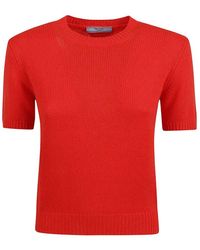 Prada - Ribbed Knitted Crewneck Jumper - Lyst