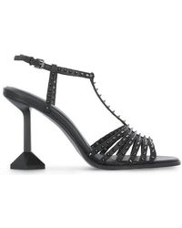 Ash - Desire Studs Detailed Ankle Strap Sandals - Lyst