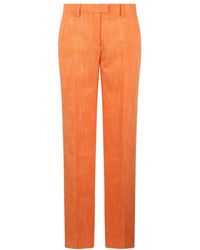 Etro - Slub-texture Straight-leg Tailored Trousers - Lyst