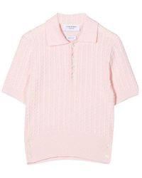 Thom Browne - Cable Knit Polo Shirt - Lyst