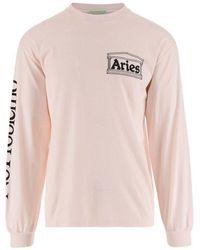 Aries - Logo Printed Long-sleeved T-shirt - Lyst
