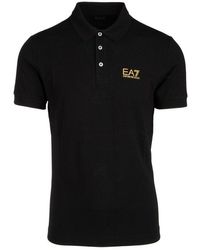 EA7 - Logo Printed Polo Shirt - Lyst