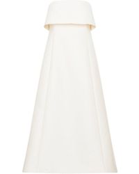 Totême Strapless A-line Gown Dress - White