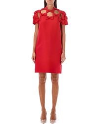 Valentino - Cut-out Short-sleeved Dress - Lyst