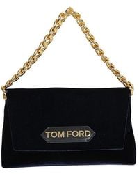 Damen Taschen Bucket Taschen und Geldbörsen Tom Ford Leder Beuteltasche mit Logo-Patch in Pink 