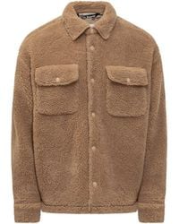 Palm Angels - Teddy Jacket With Logo - Lyst