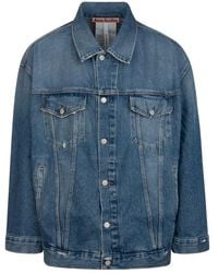 Acne Studios - Long Sleeved Buttoned Denim Jacket - Lyst