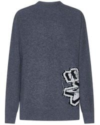Off-White c/o Virgil Abloh - Crewneck Long-sleeved Knitted Sweater - Lyst