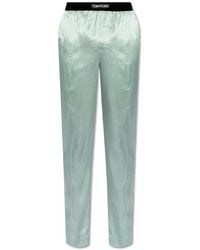 Tom Ford - Logo Waist Satin Pajama Trousers - Lyst