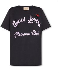 Gucci - Lovers Pleasure Club Cotton T-shirt - Lyst