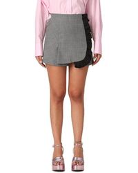 MSGM - Ruffled Trim Checked Mini Skirt - Lyst