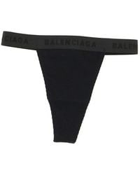 Balenciaga Logo Waistband Briefs - Black