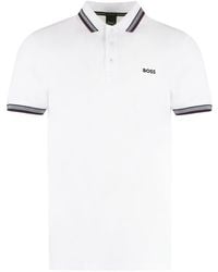 BOSS - Logo Embroidered Short-Sleeved Polo Shirt - Lyst