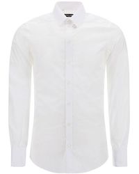 Dolce & Gabbana - Dg Plaque Long-sleeved Shirt - Lyst