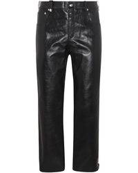 Alexander McQueen - Black Leather Biker Pants - Lyst
