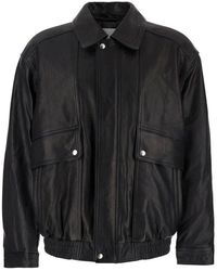DUNST - Leather Bomber Jacket - Lyst