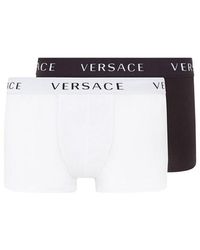 Versace 2 Pack Logo Band Briefs - Black