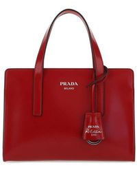 prada top handle tote bag