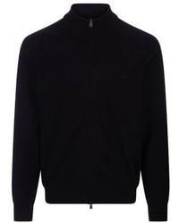 BOSS - Knitted Zip-Up Cardigan - Lyst