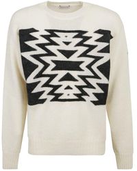 Moncler - Embroidered Rib Knit Sweater - Lyst