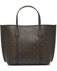 Tory Burch Ostrich Market Tote Metal Handles in Yellow | Lyst