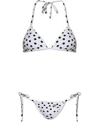 Dolce & Gabbana - Polka-dot Printed Triangle Bikini Set - Lyst