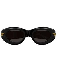 Bottega Veneta - Oval Frame Sunglasses - Lyst