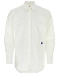 Burberry - Whit Poplin Shirt - Lyst