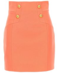 Balmain - Logo Button Skirt Skirts - Lyst