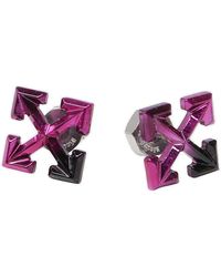 Off-White c/o Virgil Abloh Arrow Motif Earrings - Purple
