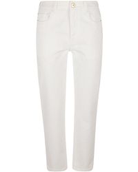 Brunello Cucinelli - High-Waist Cropped Jeans - Lyst