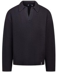 Represent - Long-Sleeved Ribbed Polo Jumper - Lyst