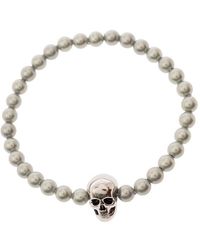 Alexander McQueen - Colored Beaded Bracelet With Skull Charm - Lyst