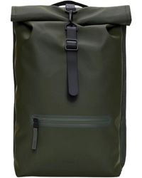 Rains - Roll-top Logo Detailed Backpack - Lyst
