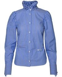 MSGM - Striped Cotton Shirt - Lyst