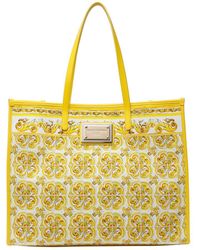 Dolce & Gabbana - Majolica Printed Large Shopper Bag - Lyst
