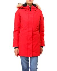 Red Padded and down jackets for Women | Lyst
