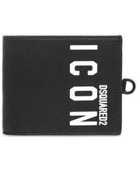 DSquared² - Logo Printed Bi-fold Strapped Wallet - Lyst