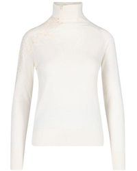 Ermanno Scervino - Floral-lace Detailed Knitted Jumper - Lyst