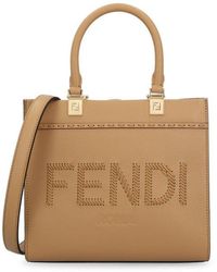 Fendi - Sunshine Lace-Up Logo Small Top Handle Bag - Lyst